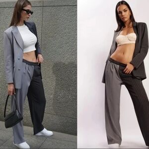 ⭐️Brand New Meshki JANELLE Low Rise Pants - Grey Two Tone XS